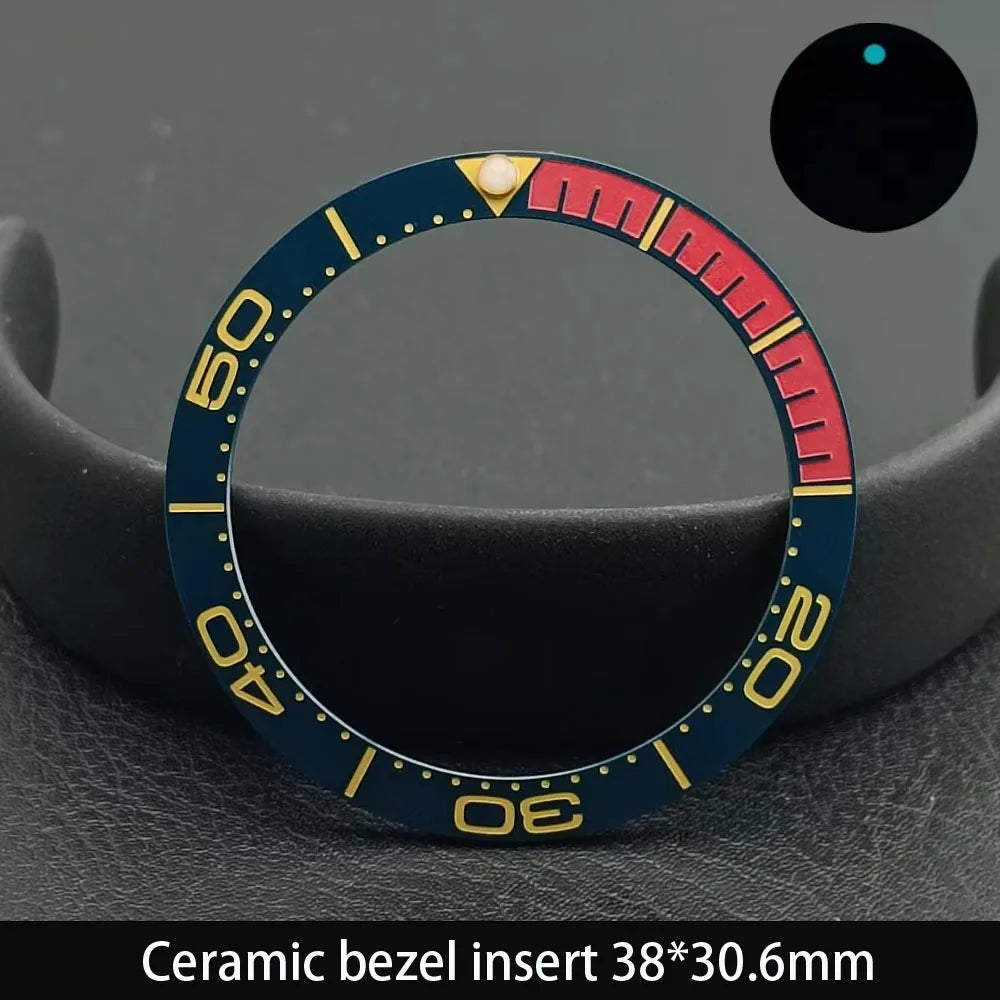 38mm x 30.6mm Sloped Ceramic Bezel GMT and Diving Watch Insert for 40mm Men's Watch Replacement Watch Bezel Inserts
