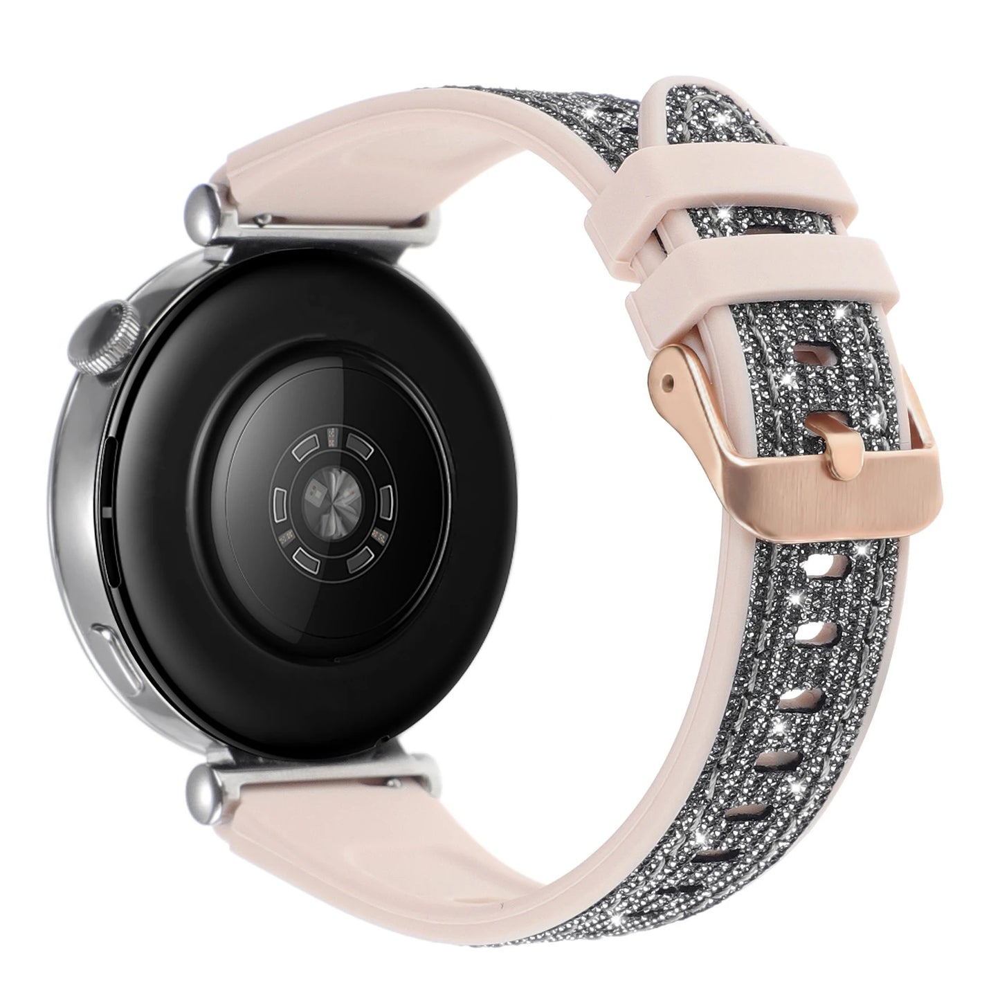 Cinturino in silicone glitterato da 18mm per Huawei Watch GT6/5/4, compatibile con 41mm, cinturino casual da donna, delicato sulla pelle, comodo e traspirante