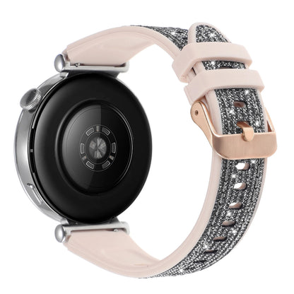 Cinturino in silicone glitterato da 18mm per Huawei Watch GT6/5/4, compatibile con 41mm, cinturino casual da donna, delicato sulla pelle, comodo e traspirante