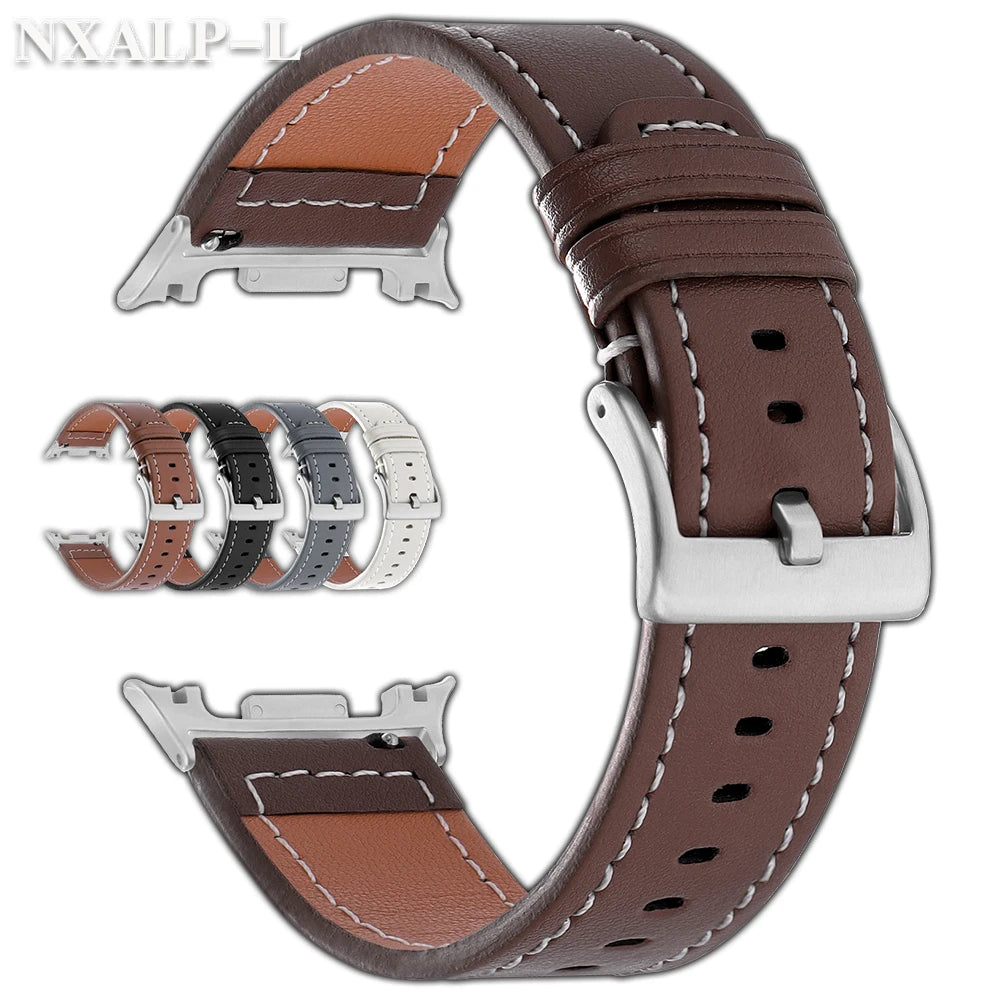 Leather Band without Gaps for Samsung Galaxy Watch 8 Classic 46mm, Replacement Strap for Galaxy Watch 8 44mm 40mm, Accessory