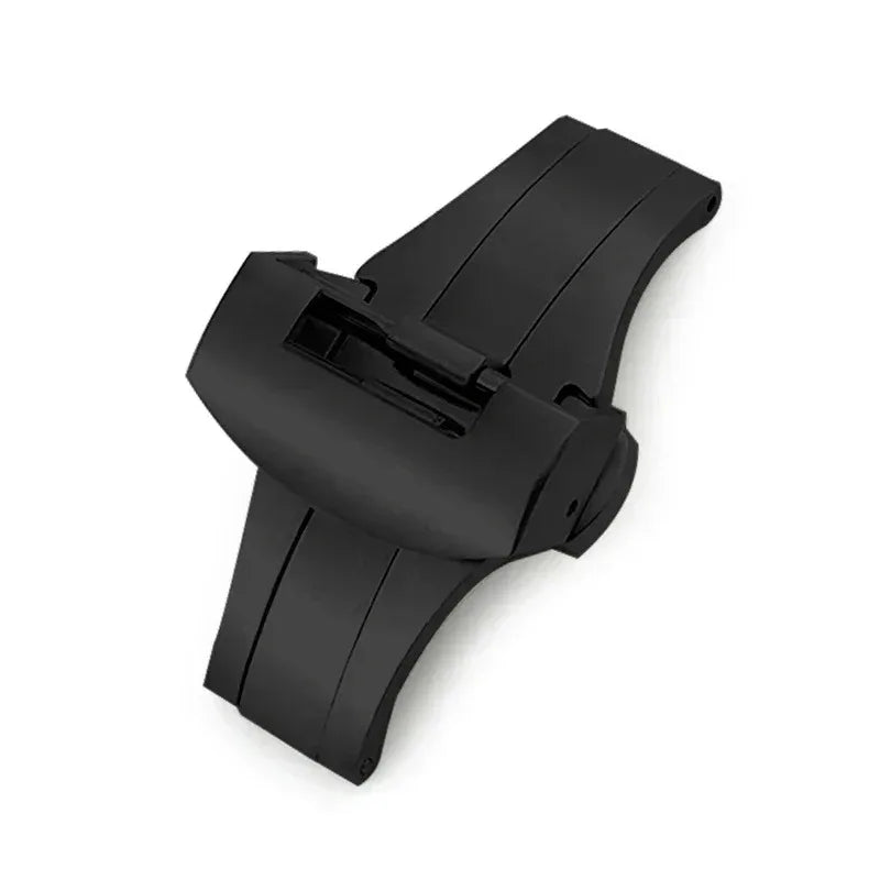 Boucle papillon en acier inoxydable, fermoir pliant pour Panerai, bouton de déploiement argent noir pour bracelet de montre en caoutchouc, 22mm 20mm