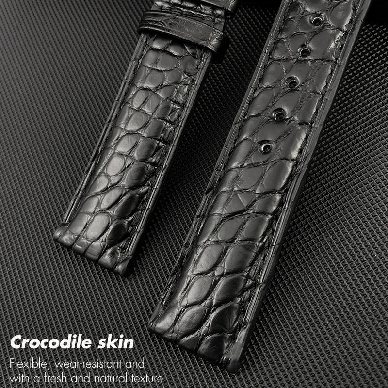 Cinturino per orologio americano in vera pelle di coccodrillo, 20mm 21mm 22mm, per orologi da pilota IWC Mark XVIII Portofino