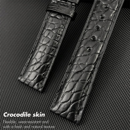 Cinturino per orologio americano in vera pelle di coccodrillo, 20mm 21mm 22mm, per orologi da pilota IWC Mark XVIII Portofino