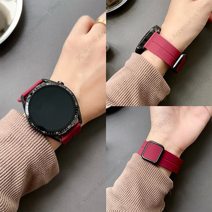 20 22mm Silicone Strap with Magnetic Clasp for Samsung Galaxy Watch 8 4 5 6 Pro 40mm 44mm 45mm 42/46mm