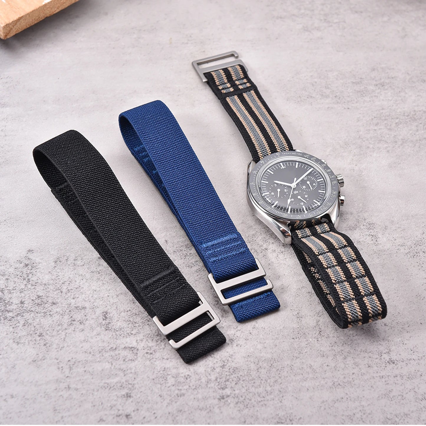 Bracelet de montre élastique en Nylon, 20mm 22mm, pour Delugs, bracelet à boucle à crochet Anthracite, réglable, confortable, bracelet de remplacement pour montre de sport