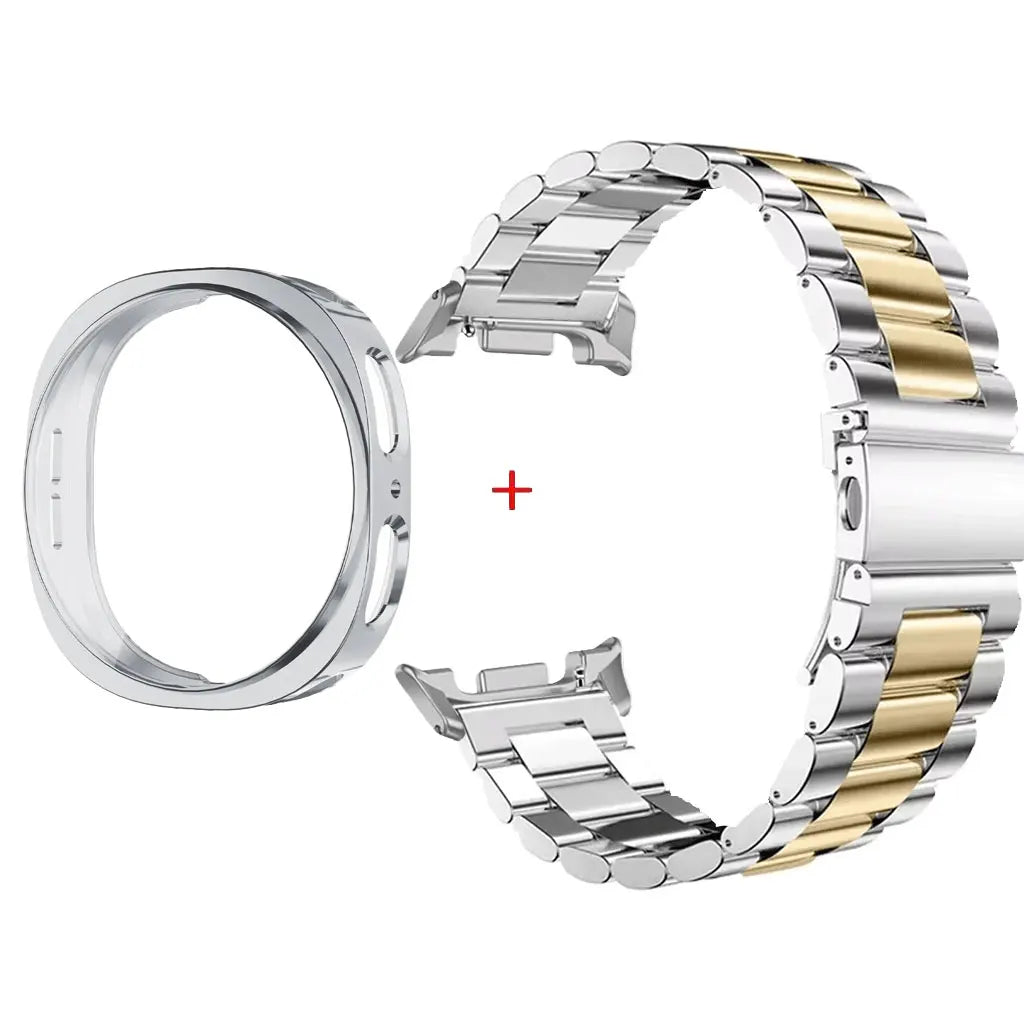 Stainless Steel Watch Band + Case for Samsung Galaxy Watch 8 40mm 44mm, Full Cover Metal Strap