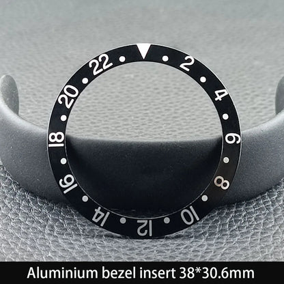38mm x 30.6mm Sloped Ceramic Bezel GMT and Diving Watch Insert for 40mm Men's Watch Replacement Watch Bezel Inserts