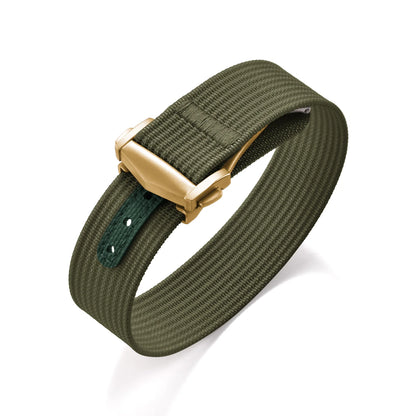 Ribbed Nylon Military Watch Strap 18mm 20mm 22mm with FKM Rubber Deployment Buckle, Sports Bracelet for Men Omega/Tudor/Seiko