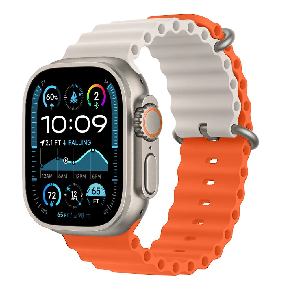 Bracelet Ocean pour Apple Watch Ultra 3 2, 49mm 46mm 44mm 40mm 45mm 41mm 42mm, Correa Bracelet iWatch Series 11 10 9 SE 8 7 6 5 4
