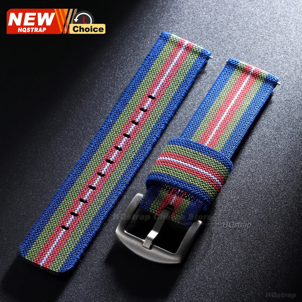 Nuovo cinturino per orologio elastico in nylon intrecciato, 18mm 20mm 22mm, universale, a sgancio rapido, per orologio militare, braccialetto per donne e uomini