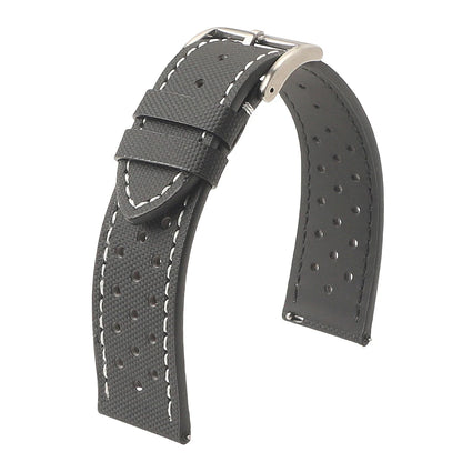 Premium sailcloth watch strap 18mm 19mm 20mm 22mm rally racing watch strap breathable perforated quick-release sports watch straps