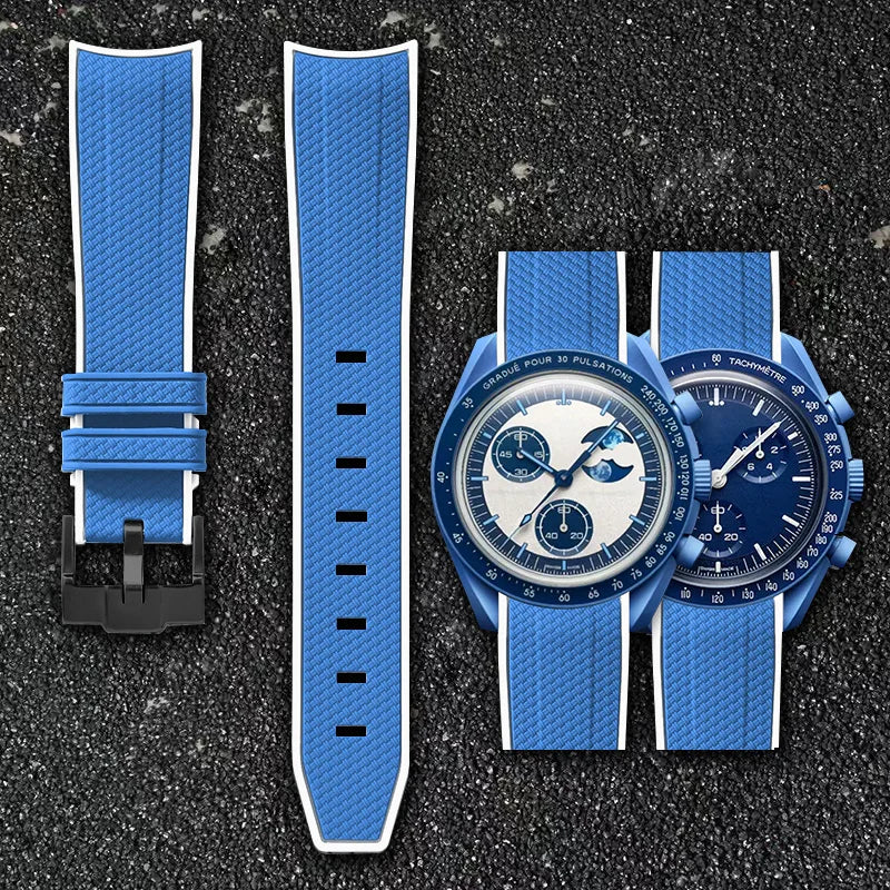 Cinturino per orologio da 20 mm per Omega x Swatch MoonSwatch - Gomma / Curvo / Sgancio rapido - 1 pezzo