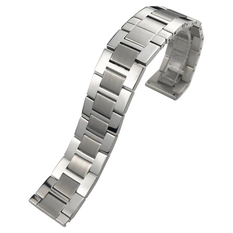 Cinturino sottile in acciaio inossidabile di alta qualità, 20mm, per Cartier Solo Santos Tank, braccialetti da uomo e donna, solido, accessori