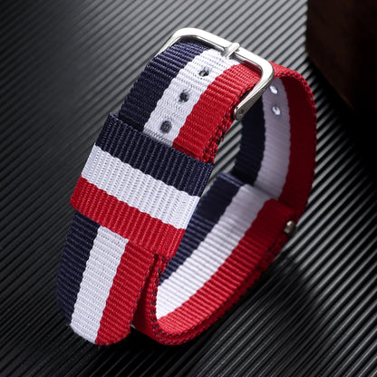 Bracelet de montre en nylon 16/18/20 mm, bracelet universel en toile pour homme et femme, bracelet tissé en une seule pièce