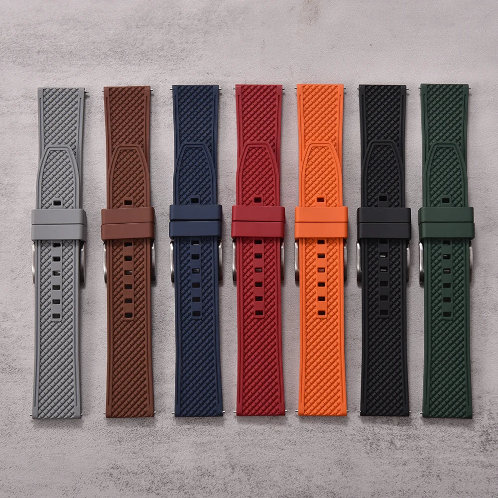 Nouveau Design HAISCH FKM bracelet de montre en caoutchouc 18mm 20mm 22mm 24mm forme de balle bracelets de montre à dégagement rapide bracelets de plongée étanches