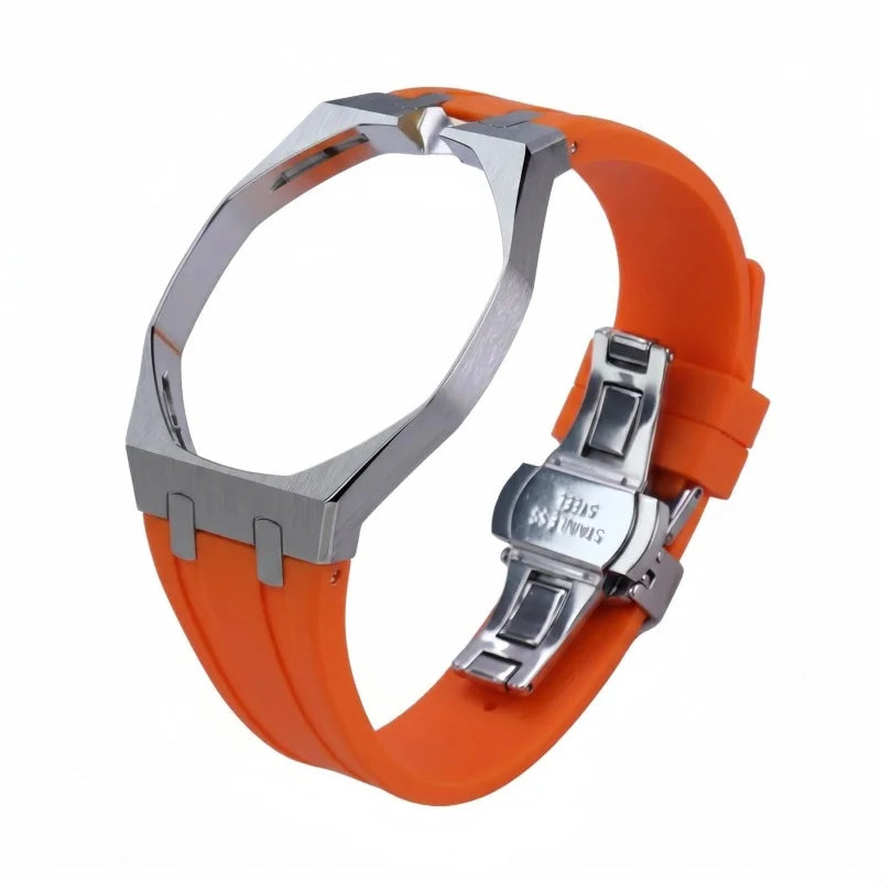 Kit de modification de bracelet en silicone et boîtier de montre en acier inoxydable pour Swatch X AP Royal Pop Pocket Changer, accessoires personnalisés pour montre
