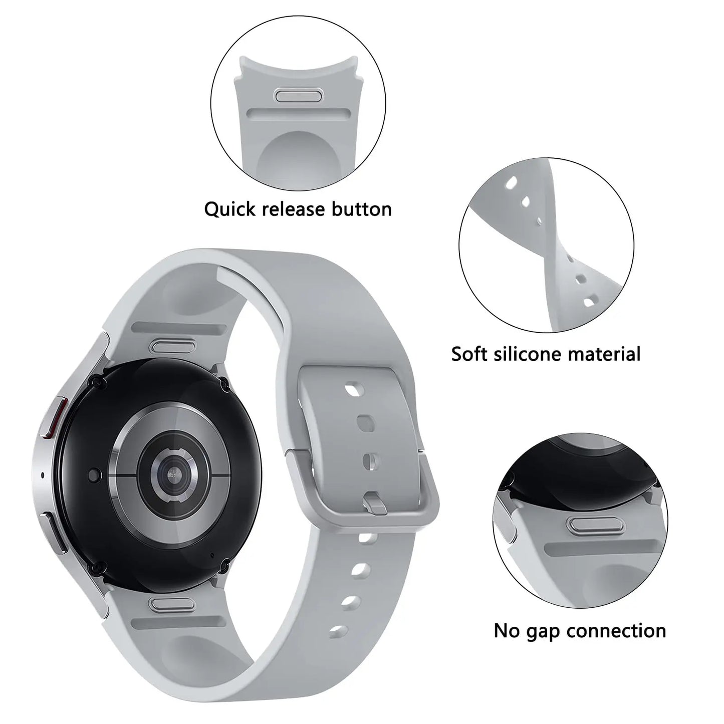 Bracelet d'origine pour Samsung Galaxy Watch 7 6 5 4 FE 44mm 40mm/Pro 45mm Bracelet de Sport en Silicone correa watch6 Bracelet classique 43 47mm