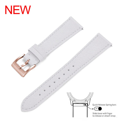 Bracelet de montre Durable en cuir cousu Vintage classique à dégagement rapide 18mm 19mm 20mm 21mm 22mm 23mm 24mm bracelet de montre en cuir Saffiano