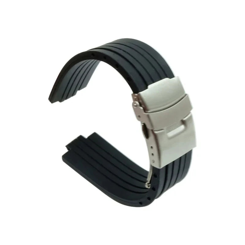 Cinturino in gomma siliconica per orologio Oris Aquis, cinturino impermeabile, cinturino convesso, nero, 7330, 7740, 22x12mm, 24x11mm, 24x12mm