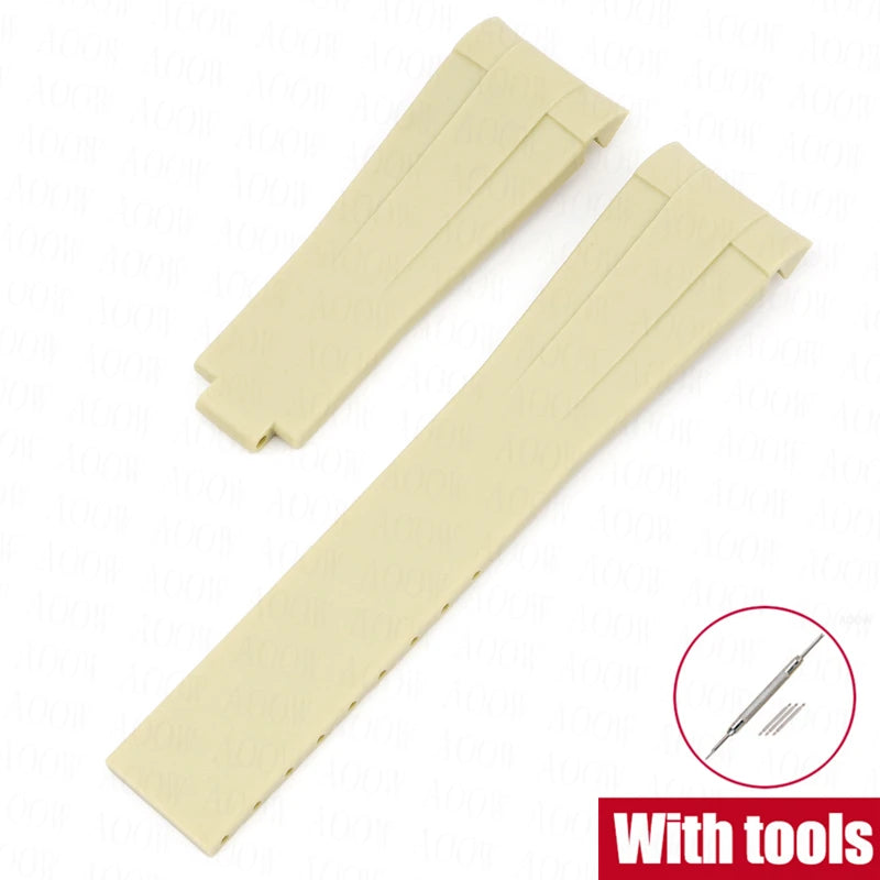    Bracelet en caoutchouc de 20mm pour Rolex GMT Daytona Submariner, étanche, extrémité incurvée en TPU, bracelet de montre de remplacement pour Omega X Swatch MoonSwatch