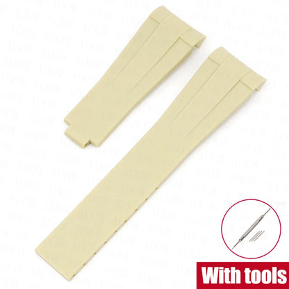    Bracelet en caoutchouc de 20mm pour Rolex GMT Daytona Submariner, étanche, extrémité incurvée en TPU, bracelet de montre de remplacement pour Omega X Swatch MoonSwatch