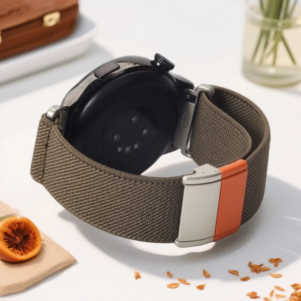 Cinturino elastico in nylon magnetico per Samsung Watch 7 6 5 4, braccialetto per Garmin, Amazfit, Huawei Watch GT, Xiaomi Watch