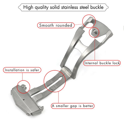 High Quality Deployment Watch Clasp, 18mm, Solid Steel Replacement Buckle, compatible with Omega Seamaster 300 AT150 Speedmaster