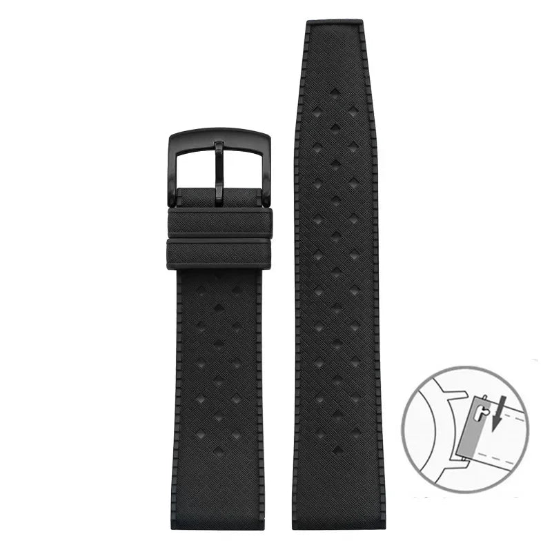 Bracelet de montre en caoutchouc fluoré, 20mm 22mm, libération rapide, Sport, étanche, FKM, pour hommes et femmes, bracelet de remplacement pour Seiko pour Citizen
