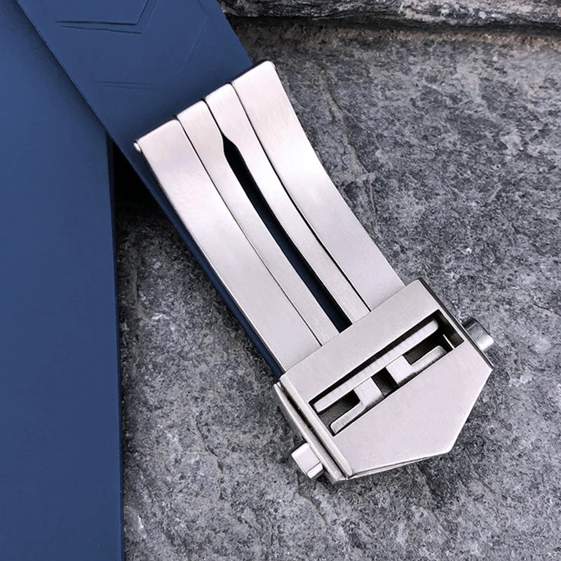 22mm 20mm neue wasserdichte Kautschuk-Uhrenarmbänder für TAG HEUER Aquaracer 300 WAY201B CALIBRE 5 Silikonarmband schwarz blau Herren Armband