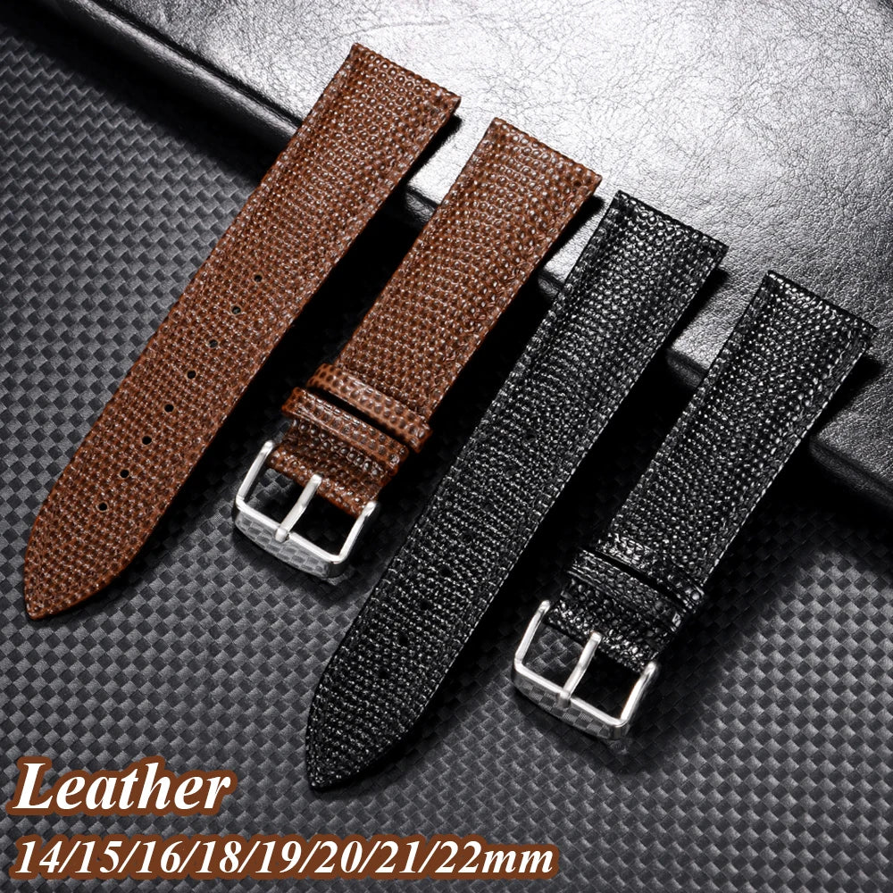 Cinturino per orologio in pelle bovina con motivo lucertola, per Seiko, da donna e da uomo, 14mm 15mm 16mm 18mm 19mm 20mm 21mm 22mm