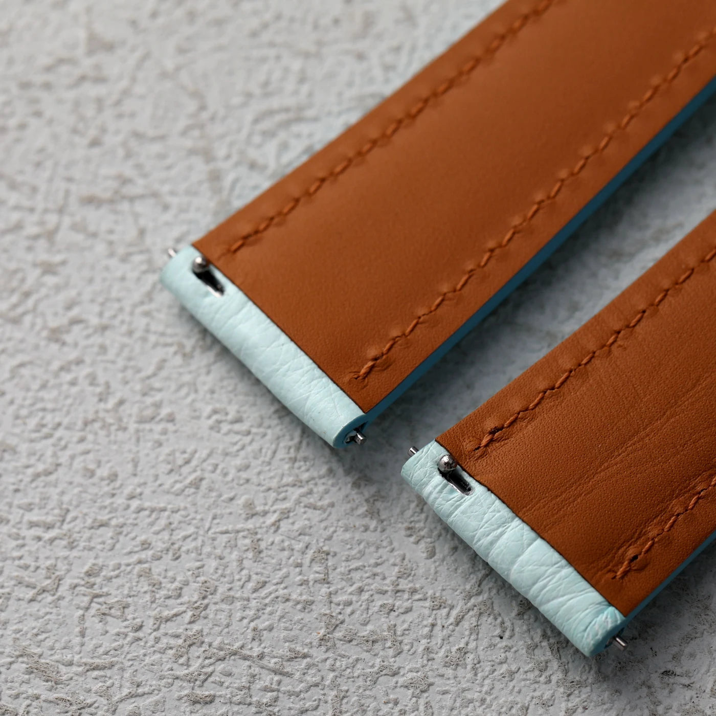 Premium Ostrich Leather Strap, Quick Release 18 19 20 22MM, Soft Retro Ice Blue Bracelet, Suitable for Antique Watch Bracelet