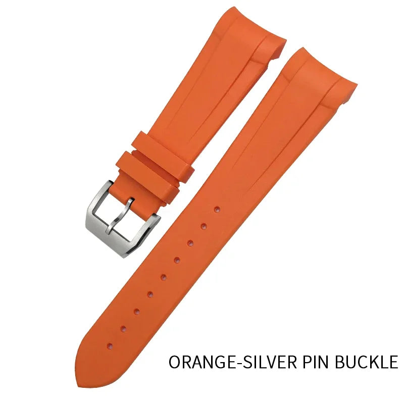 Bracelet de montre en silicone caoutchouc de haute qualité à extrémités courbées 22 mm 20 mm pour Tudor Black Bay 41 mm Pelagos 42 mm 1958 Blue Sports Watch Strap