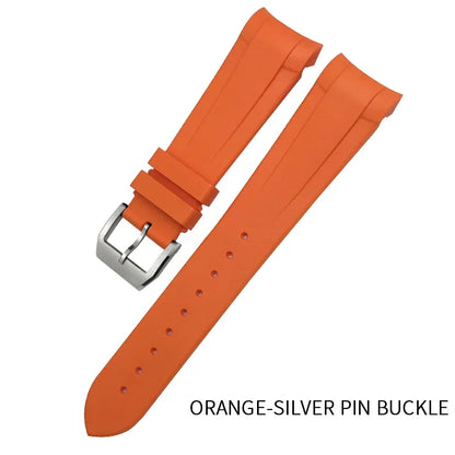 Bracelet de montre en silicone caoutchouc de haute qualité à extrémités courbées 22 mm 20 mm pour Tudor Black Bay 41 mm Pelagos 42 mm 1958 Blue Sports Watch Strap