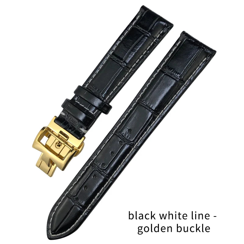 Cinturino per orologio in vera pelle adatto per VC Vacheron, cinturino verde in pelle di vitello Constantin da uomo 19mm 20mm 21mm 22mm da donna, cinturini