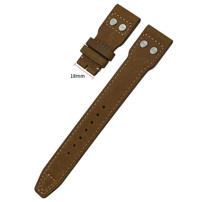Bracelet de montre en cuir de veau véritable épais, 20mm 21mm 22mm, pour IWC Big PILOT Spitfire TOP GUN IW5009 IW3777, bracelet de montre en cuir de vache à rivets