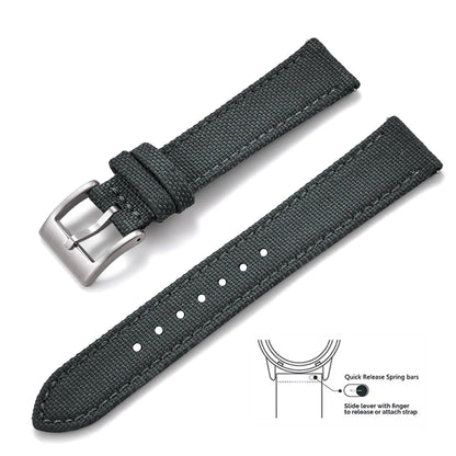 Bracelets en toile et Nylon en cuir, 18mm, 20mm, 22mm, à dégagement rapide, en tissu Vintage, pour montres Huawei Samsung