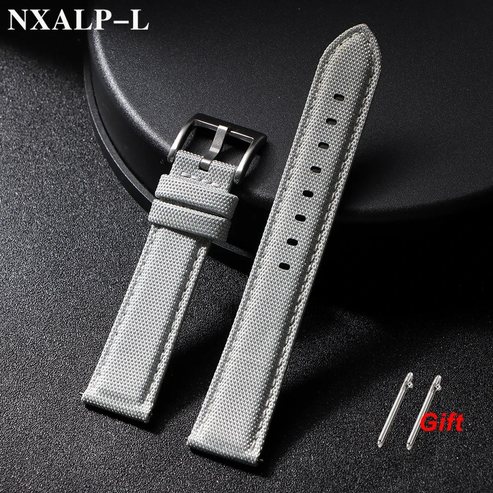 Bracelet de montre en cuir voile de qualité, 20mm 22mm, pour Seiko pour Omega, tissu en Nylon, accessoires de bracelet à dégagement rapide