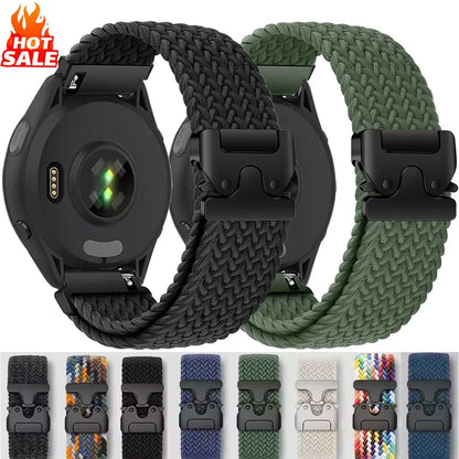 Bracelet à boucle tressée pour Garmin Forerunner 965 970 265 165 570, boucle de Parachute, bracelet de montre en Nylon Garmin Venu 4/3/2 Active 6-5