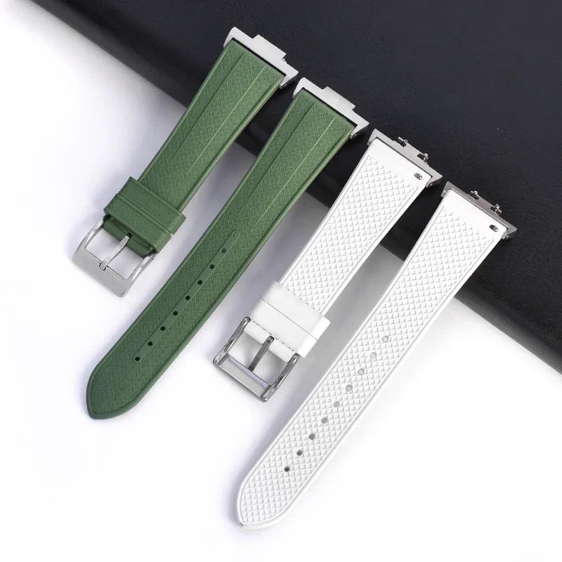 Cinturino in caucciù fluorurato per Tissot PRX Powermatic 40mm fibbia in acciaio inossidabile uomo FKM Sport impermeabile cinturino per orologio a sgancio rapido 12mm