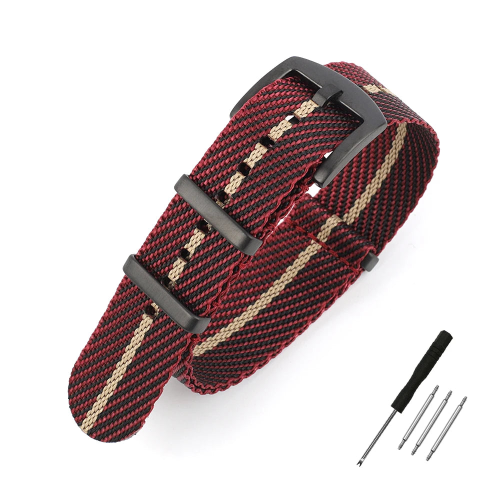 Cinturino per orologio in Nylon 20mm 22mm, cinturino a righe, cinturino di ricambio, accessori militari per cinturini orologio T-udor