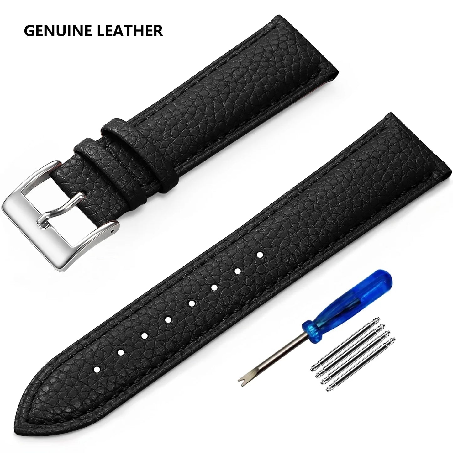 SAMCO Genuine Leather Watch Strap for Men and Women, 12mm, 14mm, 16mm, 18mm, 19mm, 20mm, 21mm, 22/24mm, High Quality Watch Strap, Watch Strap + Tool