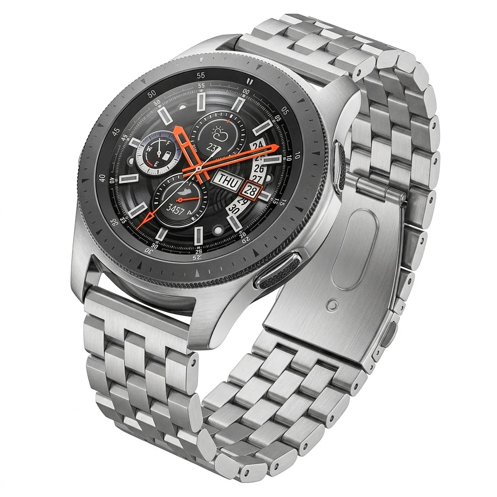 Solid Stainless Steel Watch Bracelet for Men and Women, 18mm 20mm 22mm 24mm, Silver Brushed Metal Accessories