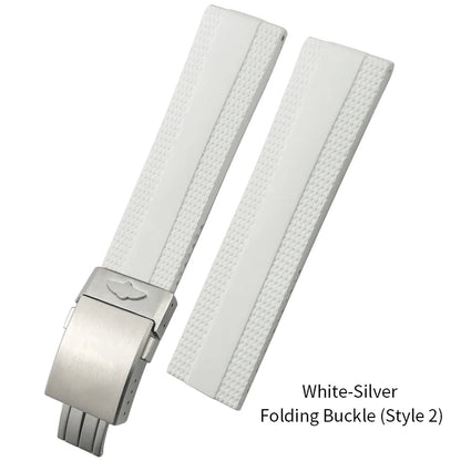 Bracelet de montre en caoutchouc et Silicone, 20mm 21mm 22mm 23mm 24mm, pour Breitling Superocean Avenger professionnel, bleu blanc vert