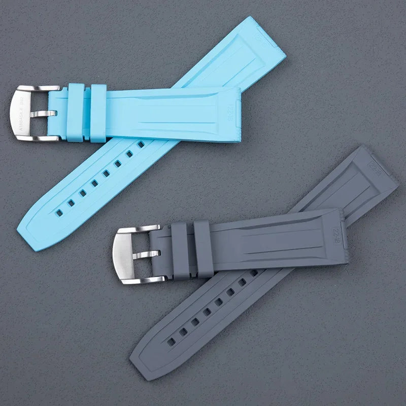 Bracelet en caoutchouc fluoré à motif tissé, 20/22mm, avec boucle de 18mm, pour bracelet de montre Breitling Superocean AVENGER Navitimer