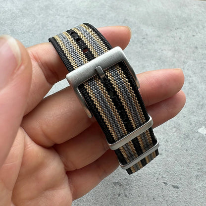 20mm 22mm Sport Fashion Black Yellow Grey Ribbed Fabric Nylon Watch Strap for Blancpain Omega Swatch Watches