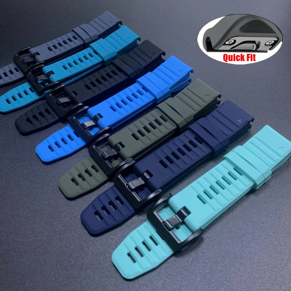 Cinturino in silicone da 22/26 mm per Garmin Fenix 5 5X Plus 6x 7 7X Pro Quatix 8 Fenix 8 Pro 47 mm 51 mm Epix QuickFit, cinturino sportivo da esterno