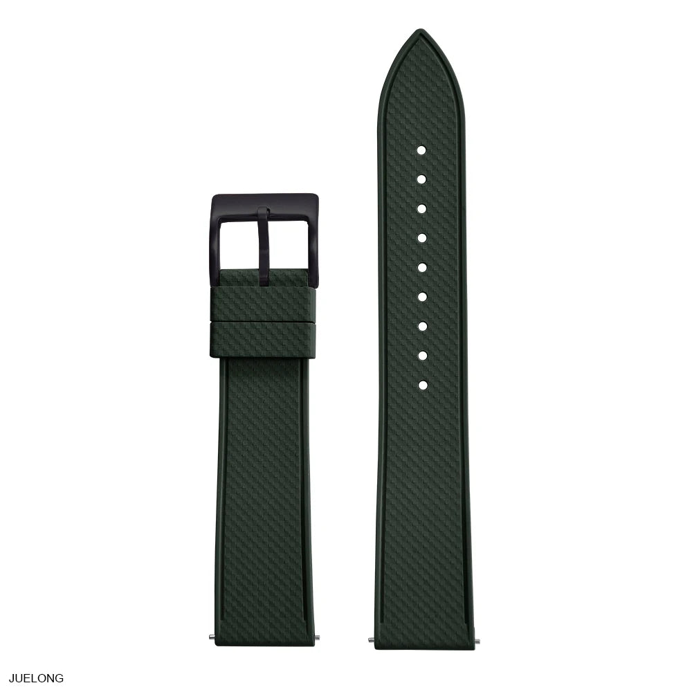 Cinturino per orologio in gomma FKM di alta qualità 20 mm 22 mm, cinturino a sgancio rapido con motivo a mosaico, cinturino morbido impermeabile per immersione