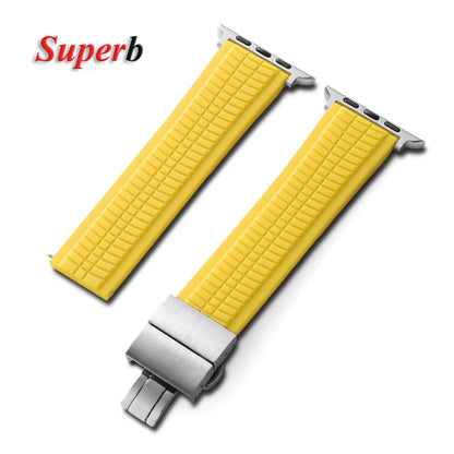 Rubber band for Apple Watch, 46mm 45mm 44mm 42mm, for Iwatch Ultra 2 1 49mm Series 10 9 8 7 Se 6 5 Se, Luxury strap