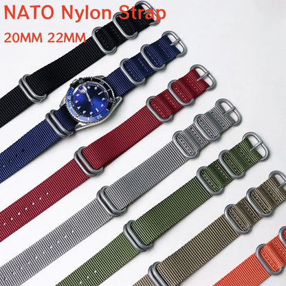 Thick NATO Nylon Watch Strap, 20mm 22mm, Canvas, Men's Watch Chain, Submariner Watch Strap Accessories