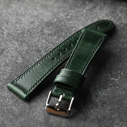 Bracciale in pelle di vacchetta italiana fatto a mano, 18 19 20 21 22 MM nero, cinturino in pelle vintage blu-verde, a sgancio rapido, bracciale morbido da uomo